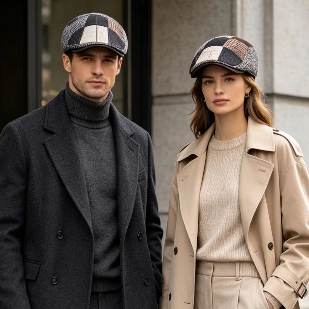 Newsboy Cap Ivy - Cappello da strillone patchwork da uomo