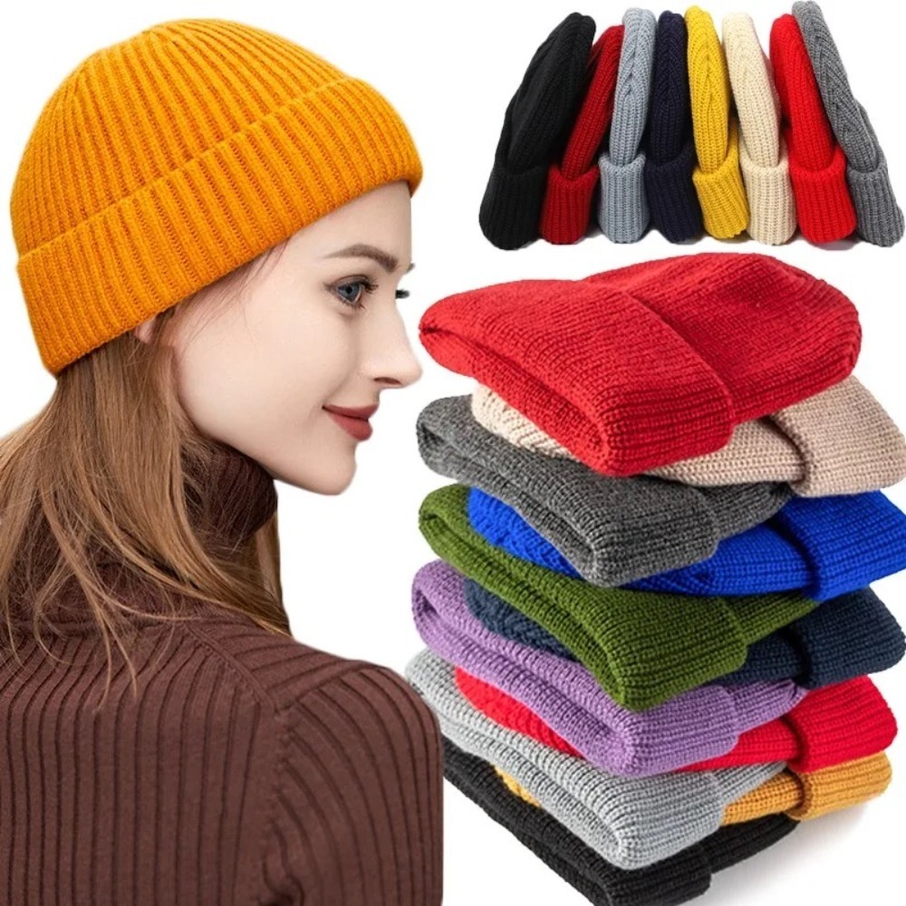 Beanie Cuffed Knit - Berretto Unisex Invernale a Tinta Unita
