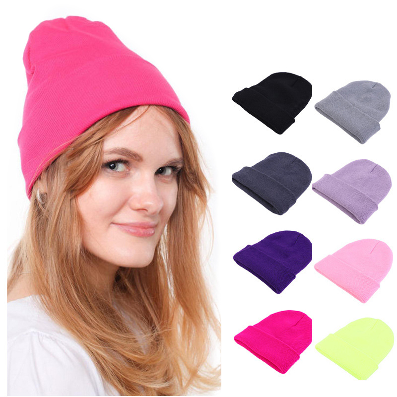 Beanie Cuffed Knit - Berretto in maglia a tinta unita